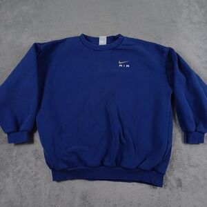 Nike Sweater Womens XL Blue Fleece Crewneck Air Pullover Casual Modern